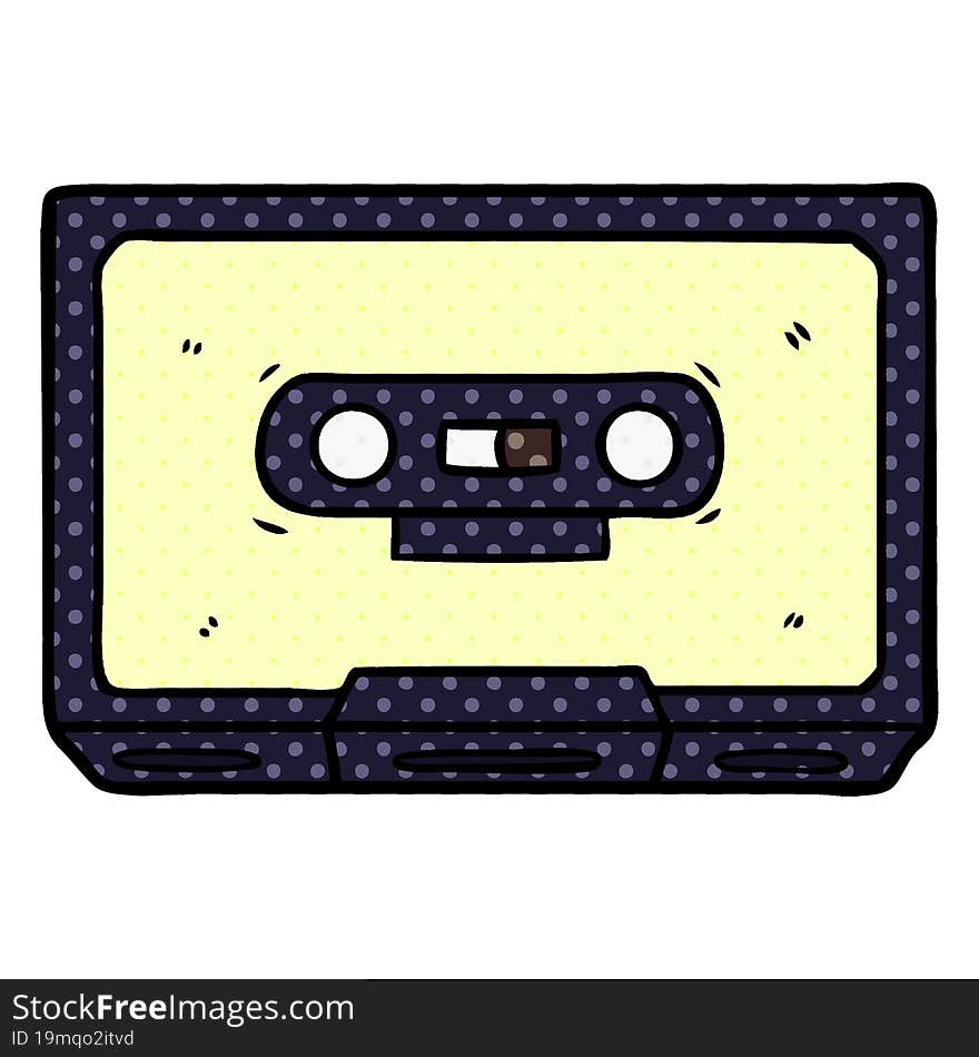 cartoon old cassette tape. cartoon old cassette tape