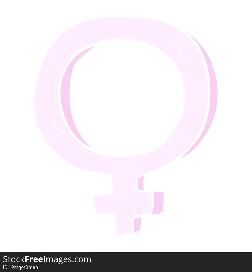 flat color illustration of a cartoon female symbol