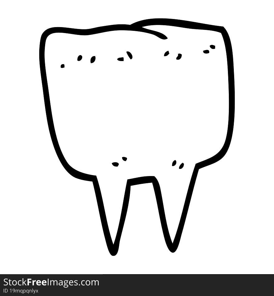 line drawing cartoon tooth