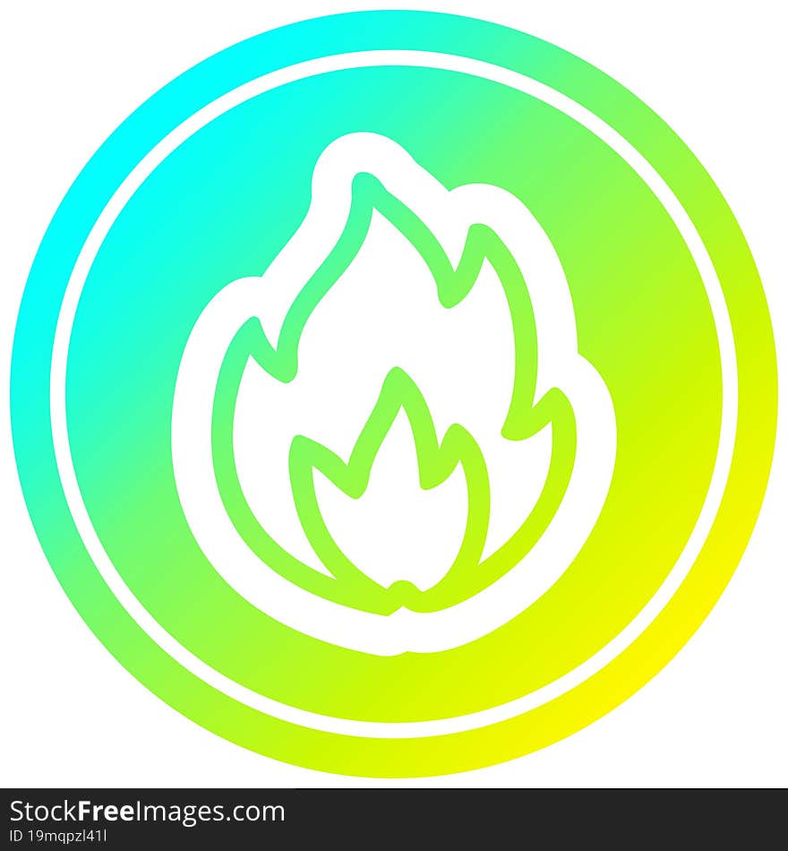 Simple Flame Circular In Cold Gradient Spectrum