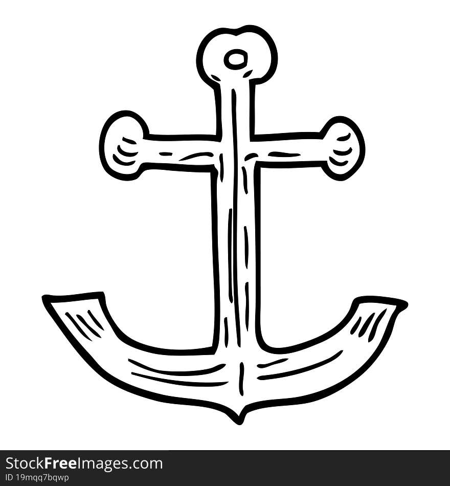 line drawing cartoon ships anchor