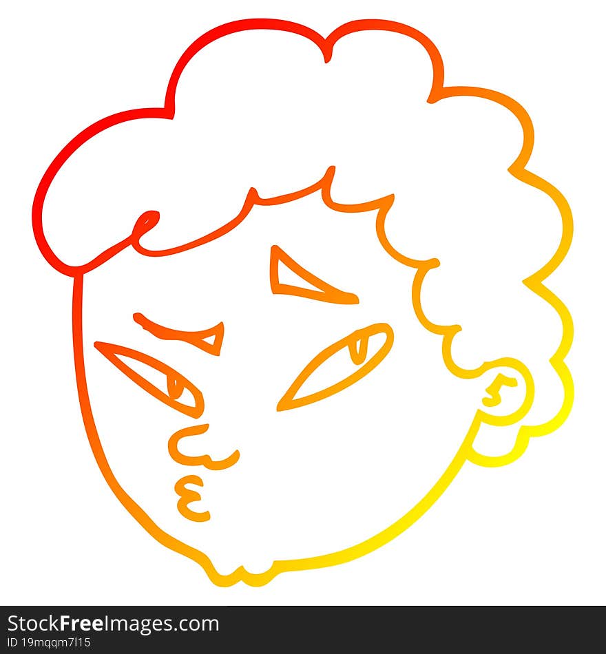 warm gradient line drawing cartoon suspicious man