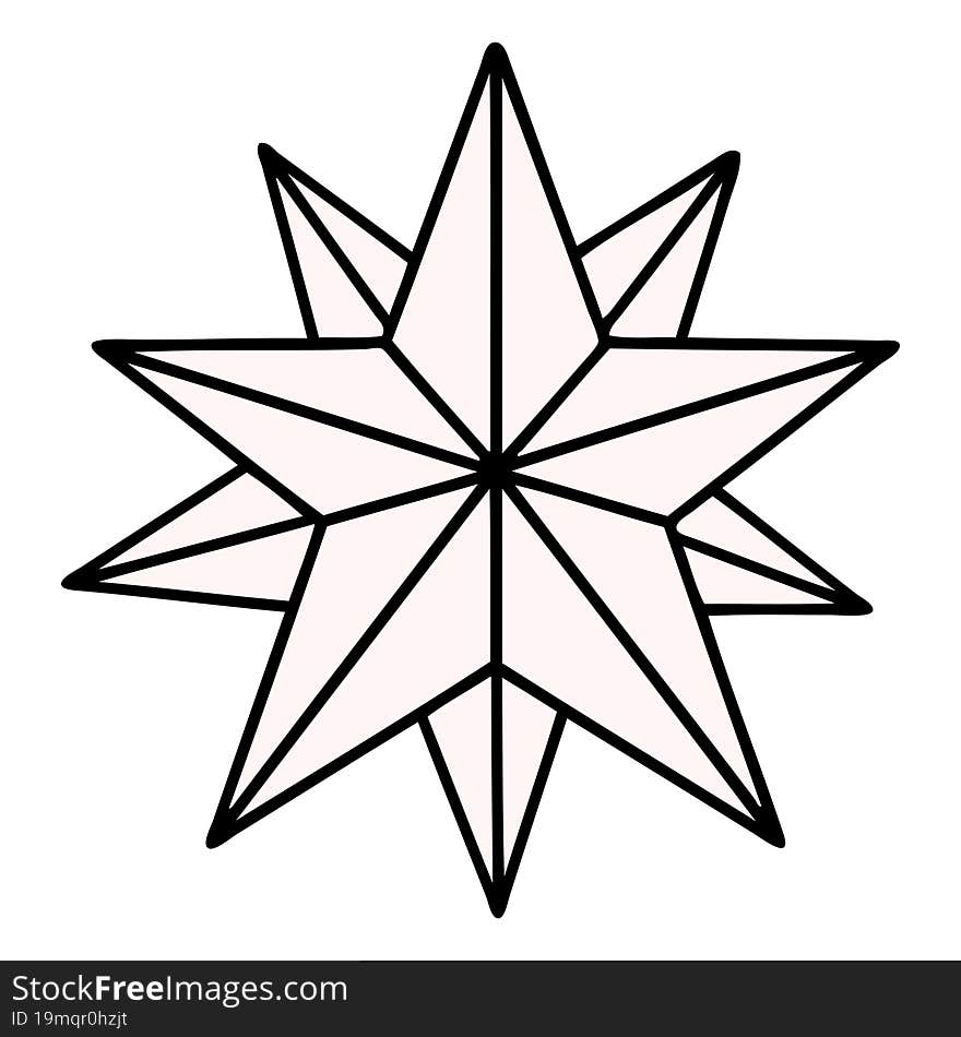 traditional tattoo of a star