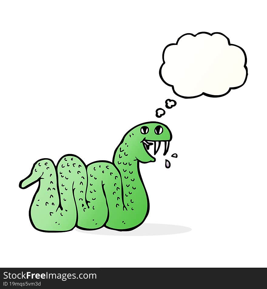 cartoon snake with thought bubble