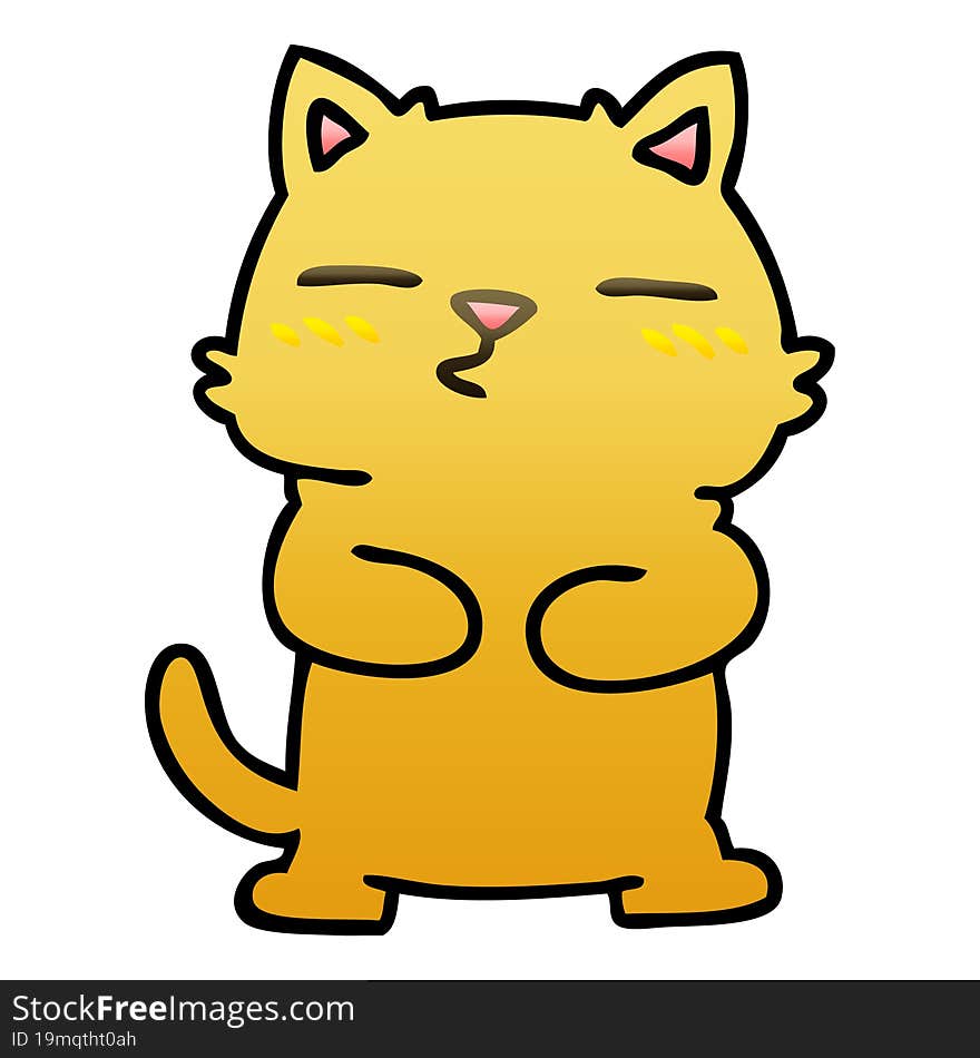 quirky gradient shaded cartoon cat