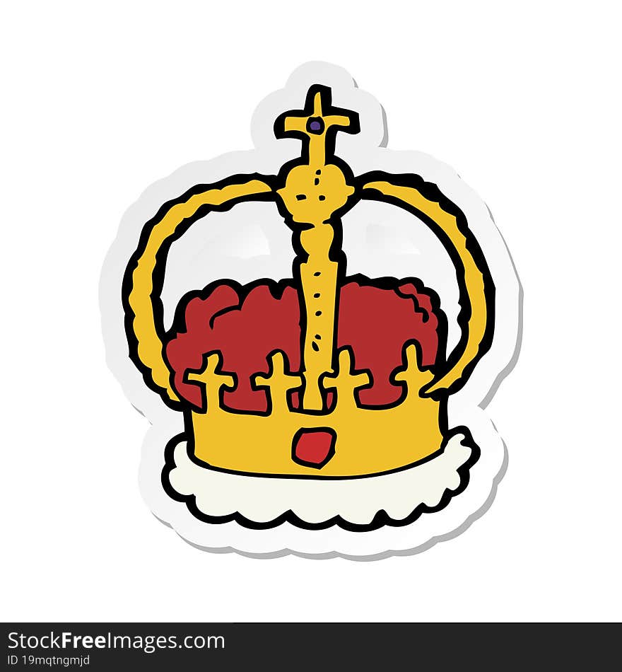 sticker of a cartoon crown