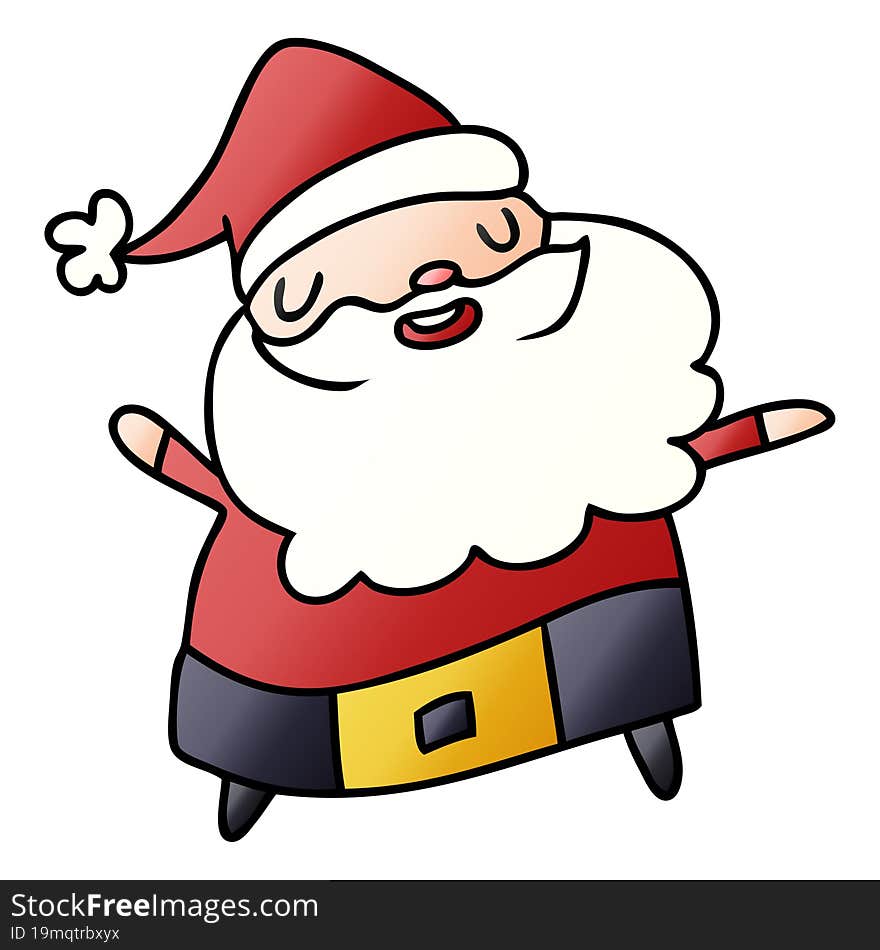 gradient cartoon kawaii of santa claus