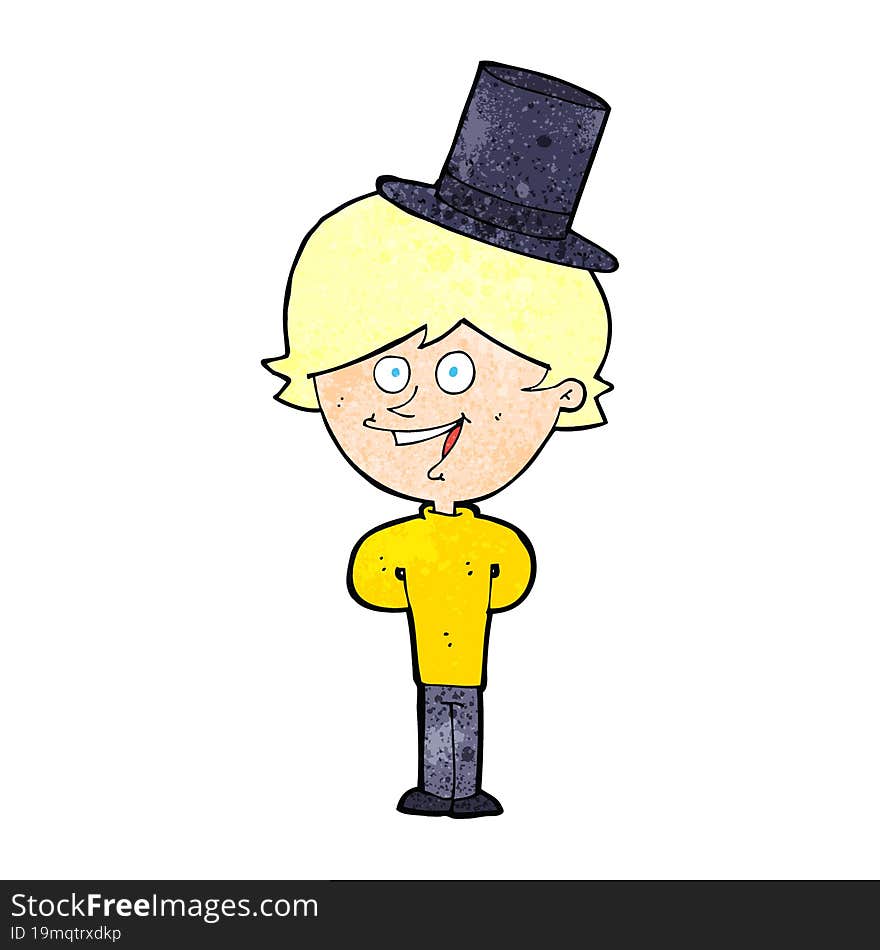 cartoon man wearing top hat