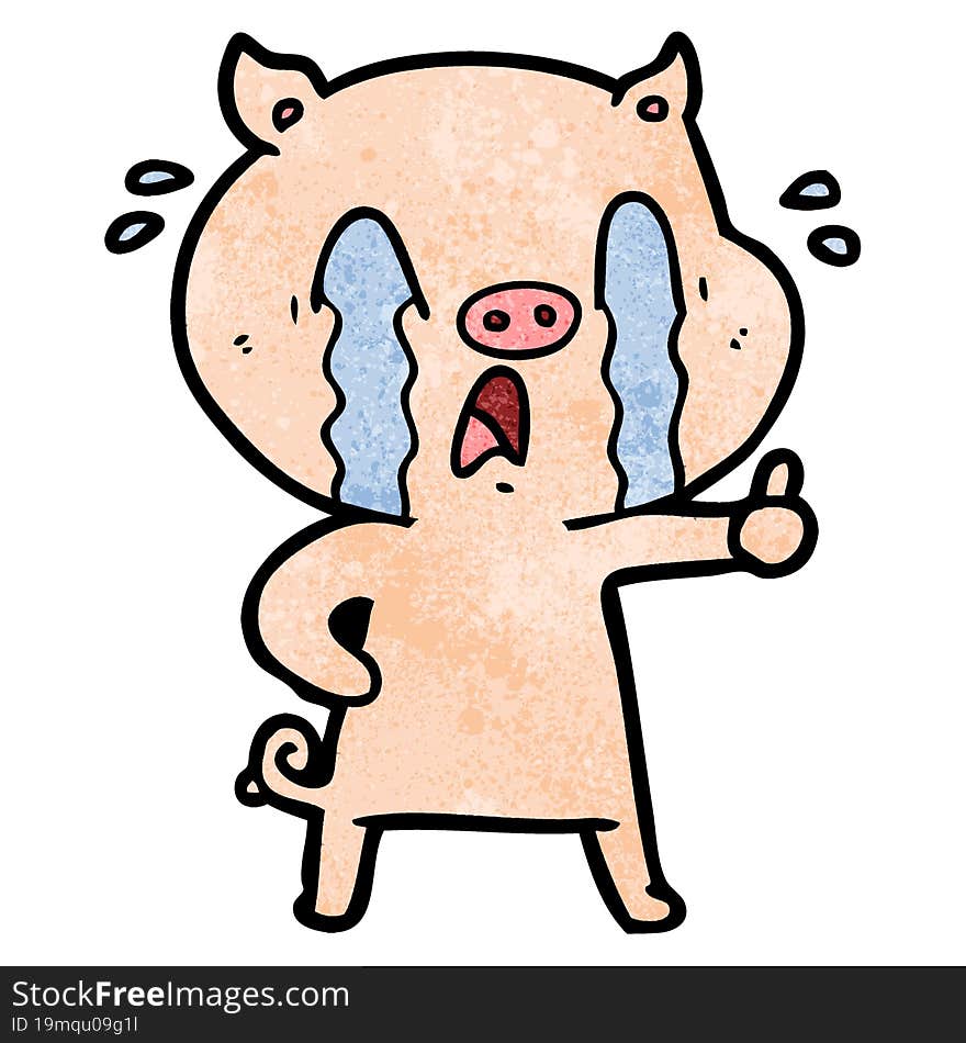 crying pig cartoon. crying pig cartoon