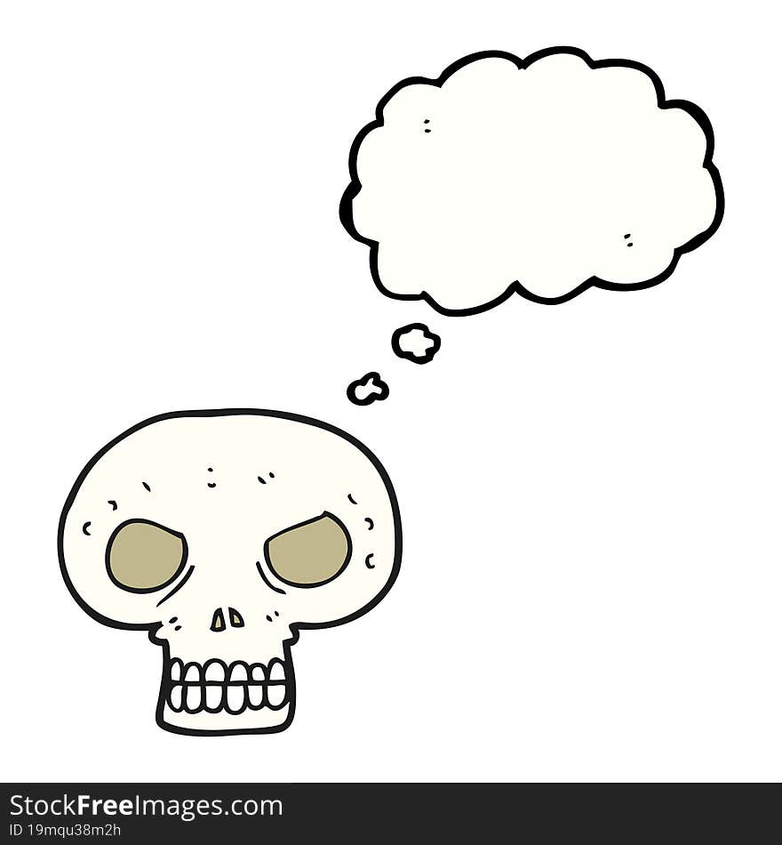 thought bubble cartoon skull