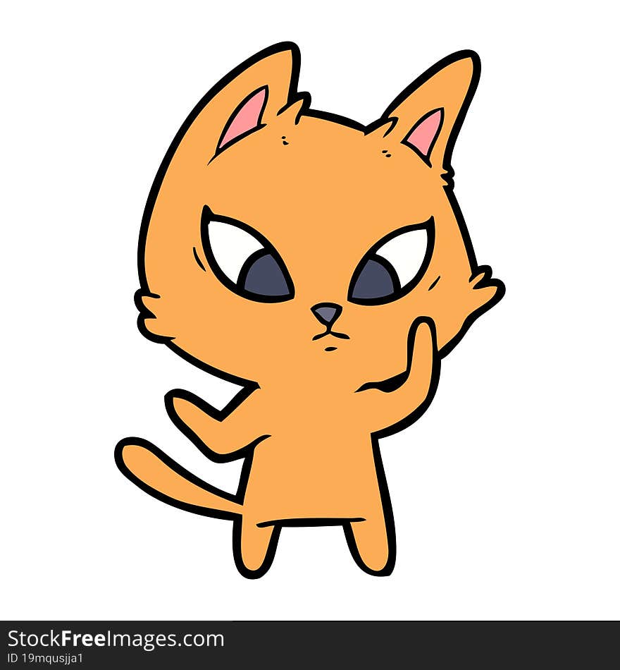 confused cartoon cat. confused cartoon cat