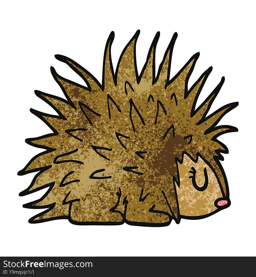 cartoon doodle spiky hedgehog