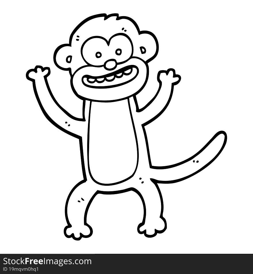 black and white cartoon monkey