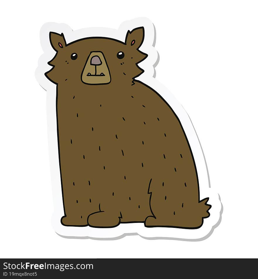 Sticker Of A Cartoon Bear