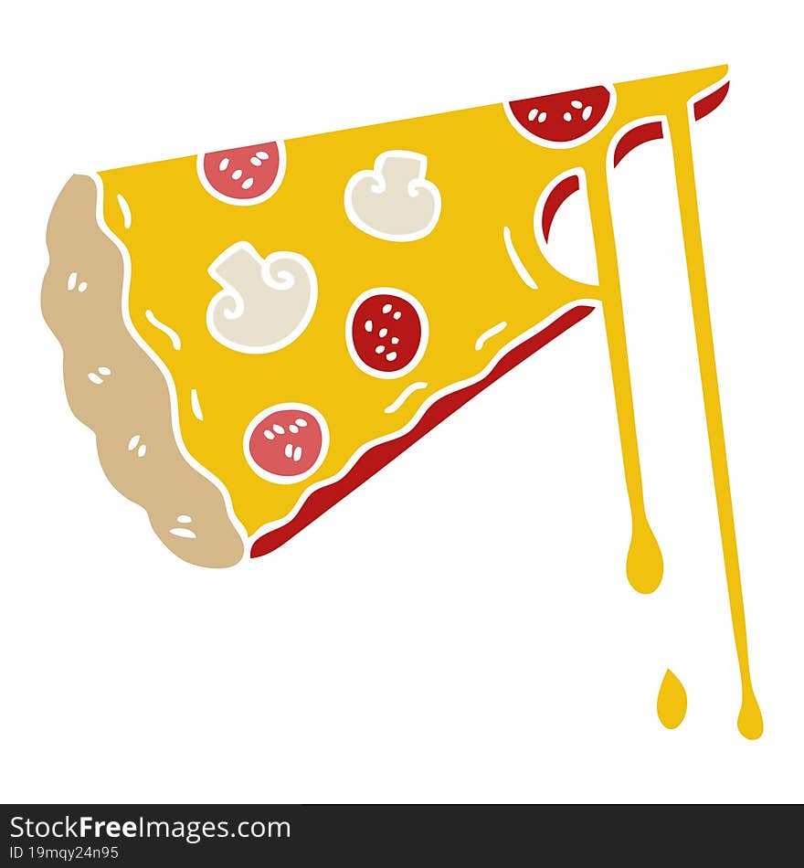 Quirky Hand Drawn Cartoon Cheesy Pizza