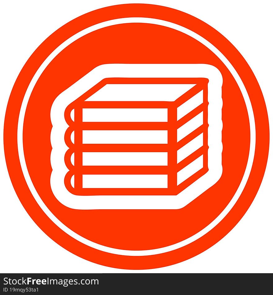 Stack Of Books Circular Icon