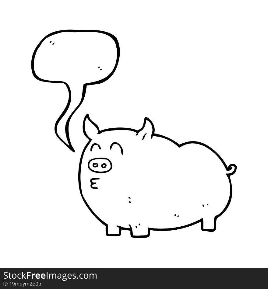 speech bubble cartoon pig