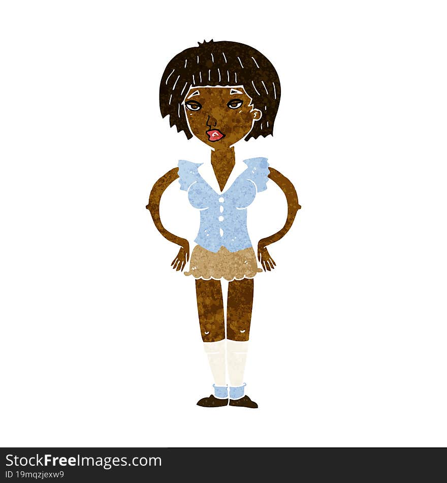 Cartoon Woman With Hands On Hips