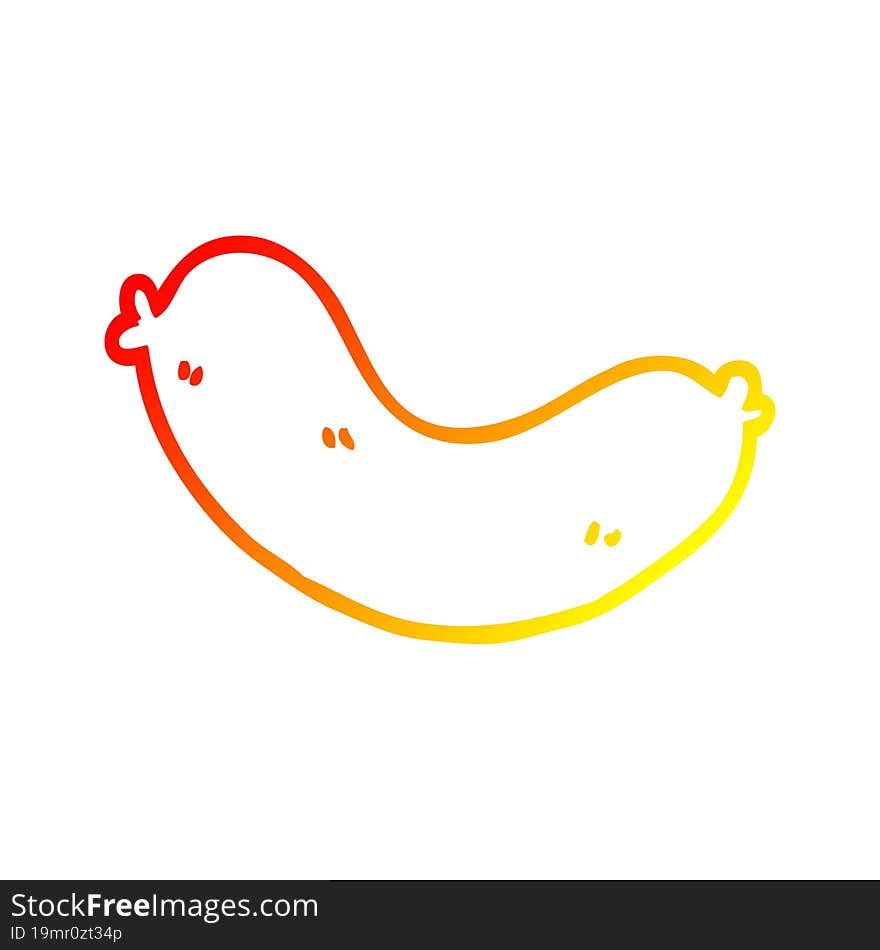 warm gradient line drawing cartoon uncooked sausage