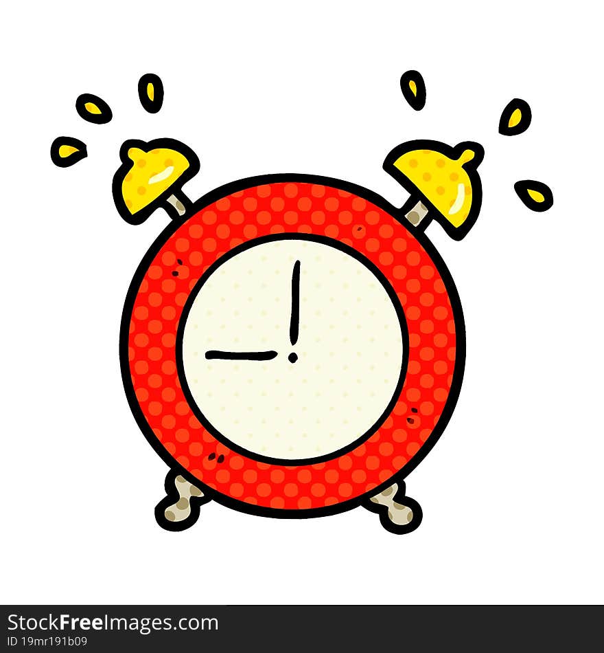 cartoon ringing alarm clock. cartoon ringing alarm clock