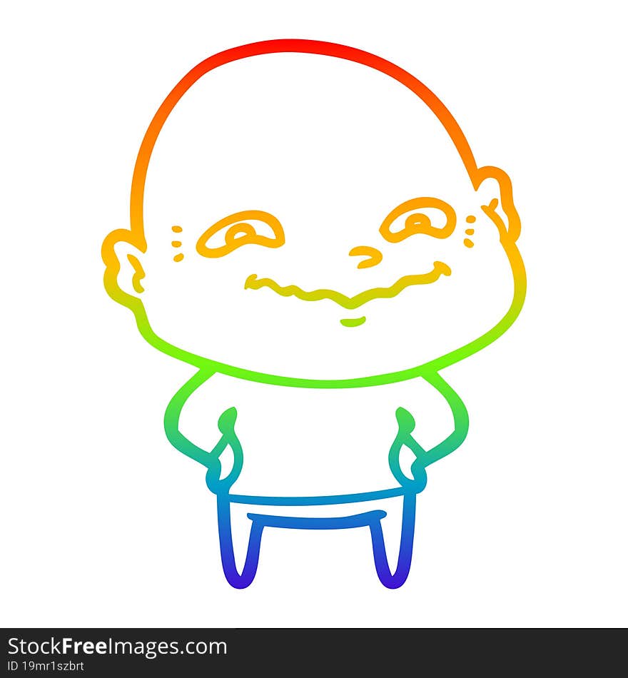 rainbow gradient line drawing cartoon creepy guy