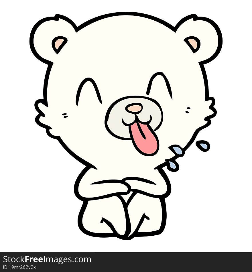 rude cartoon polar bear sticking out tongue. rude cartoon polar bear sticking out tongue