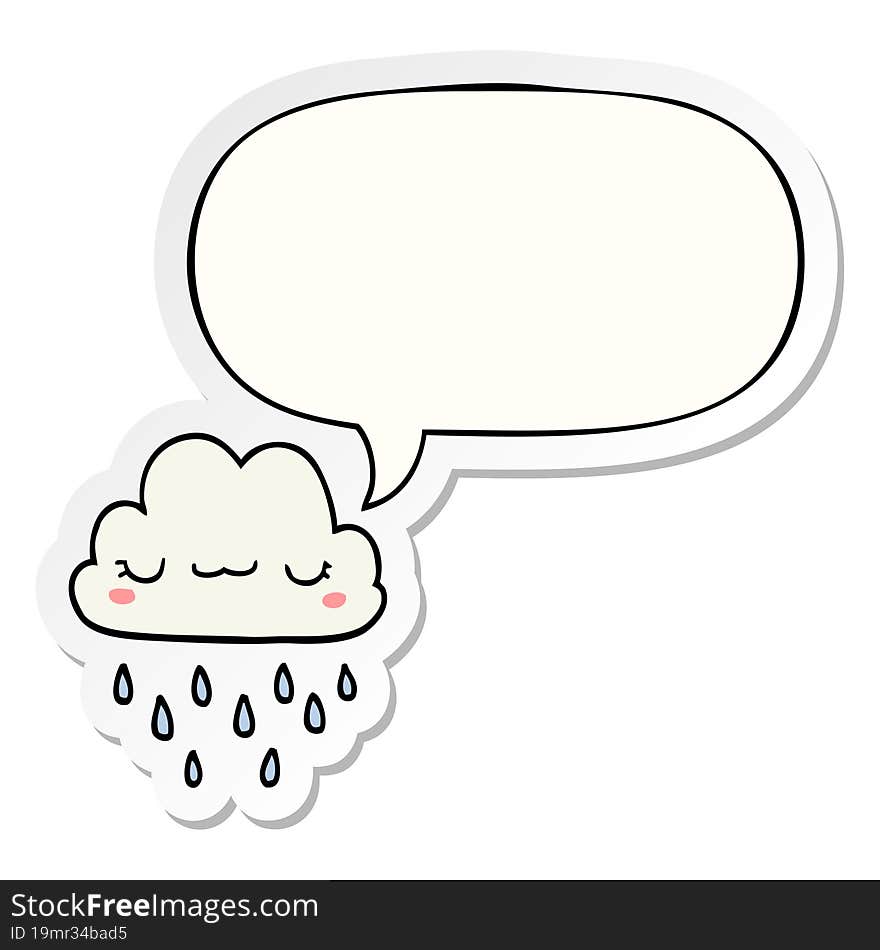 cartoon storm cloud and speech bubble sticker