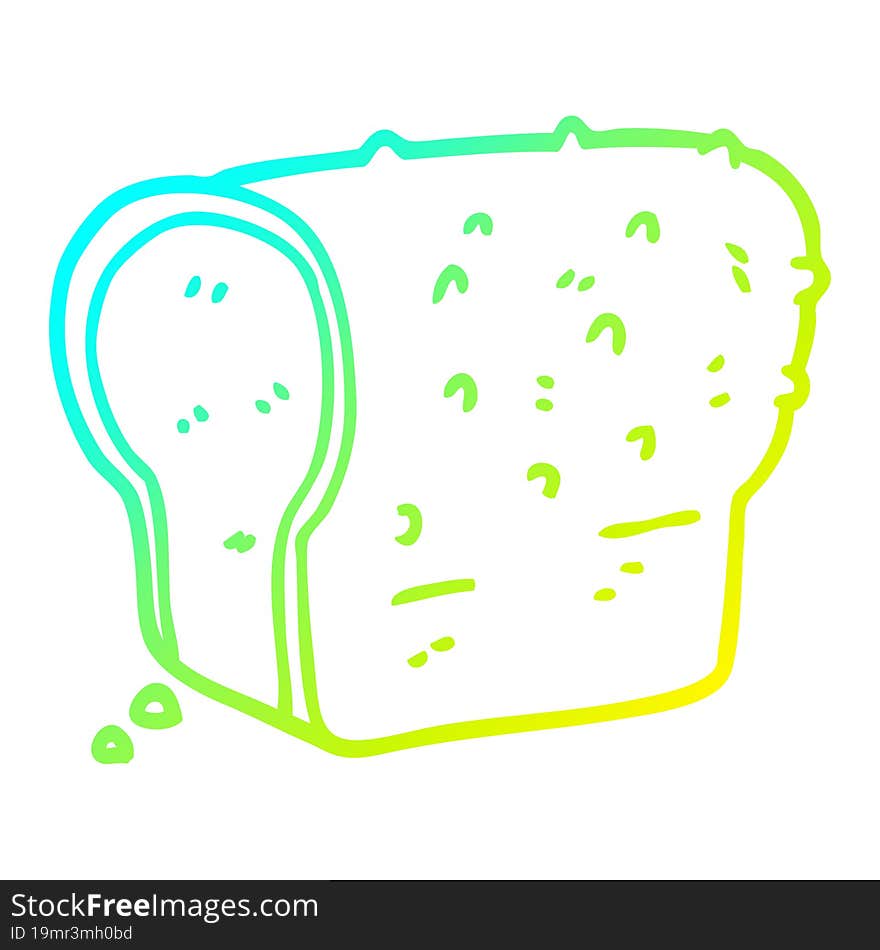 cold gradient line drawing of a cartoon wholemeal bread