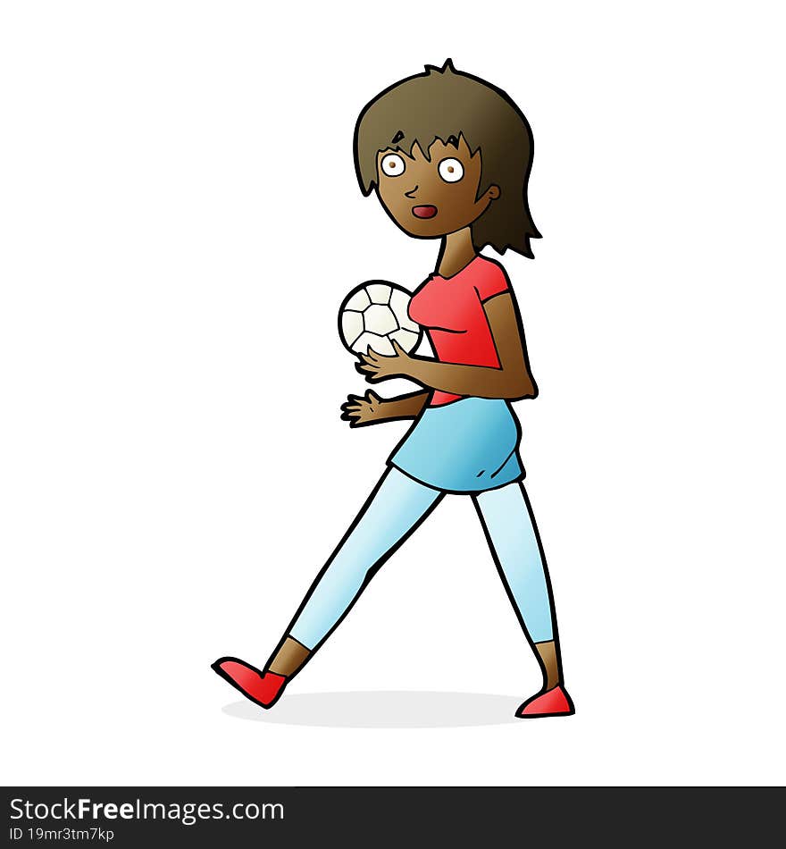 cartoon soccer girl