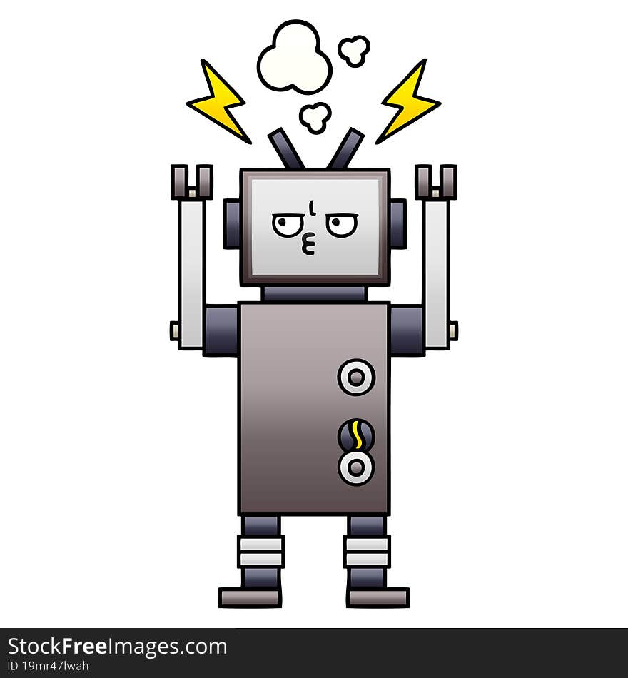 Gradient Shaded Cartoon Robot