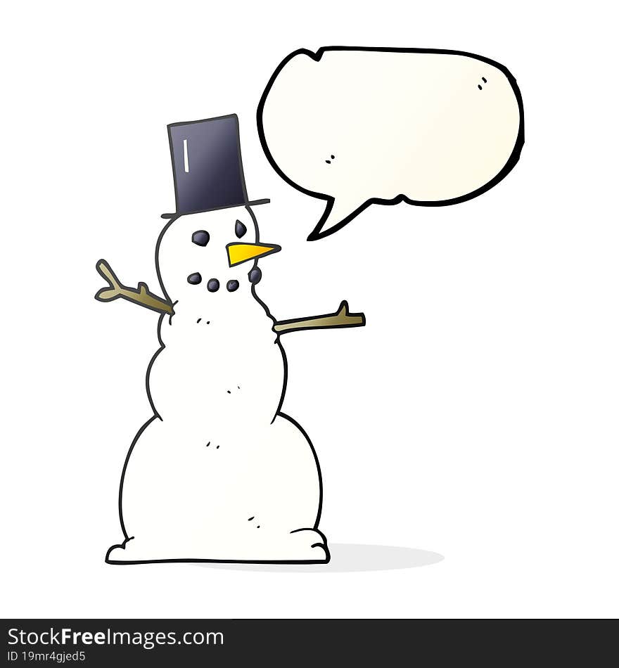 Speech Bubble Cartoon Snowman