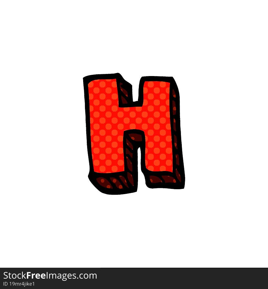 cartoon doodle letter h