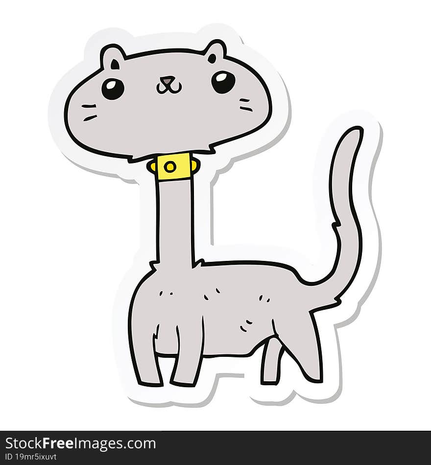 sticker of a cartoon cat