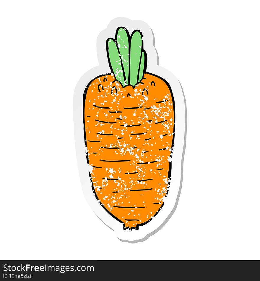 distressed sticker of a cartoon vegetable