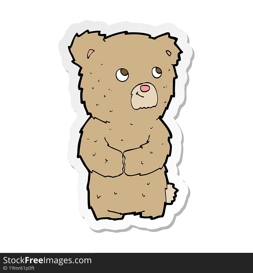 sticker of a cartoon teddy bear