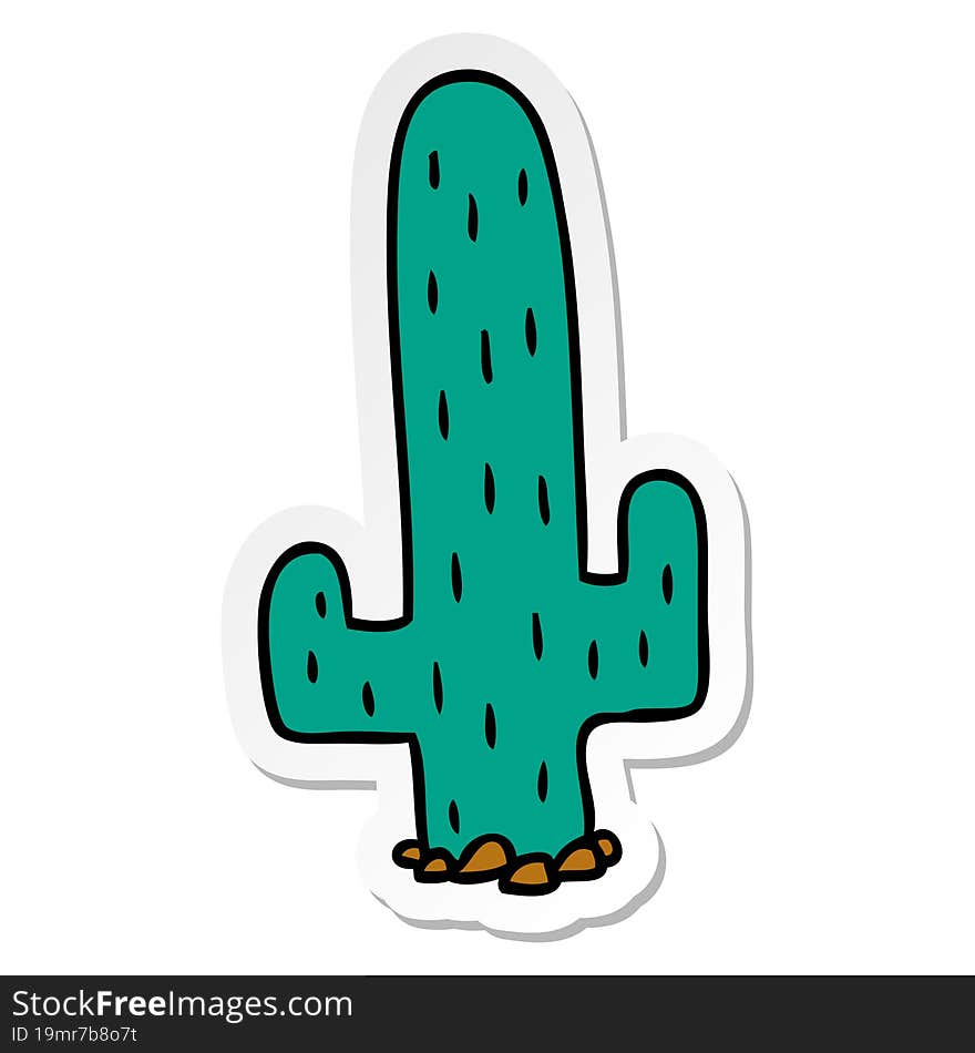 sticker cartoon doodle of a cactus