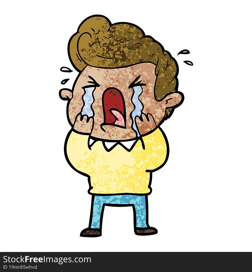 cartoon crying man. cartoon crying man