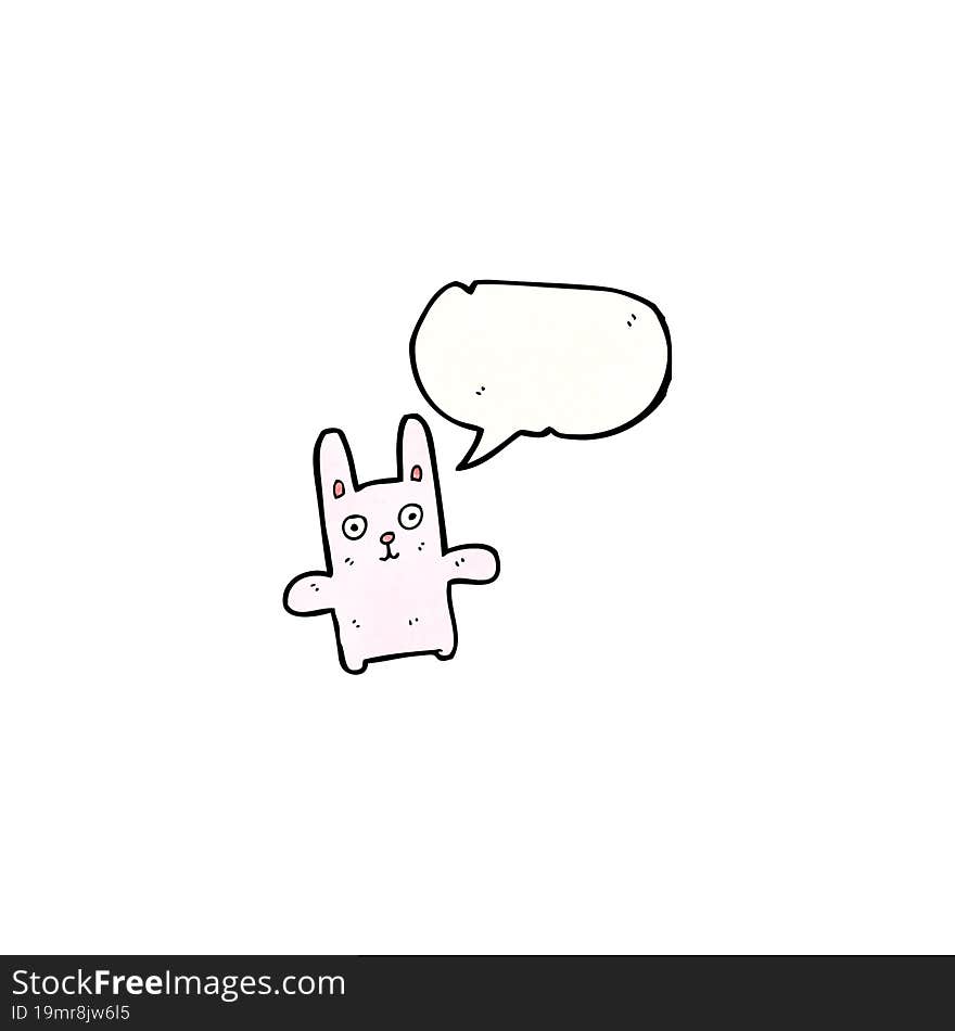 happy pink rabbit cartoon