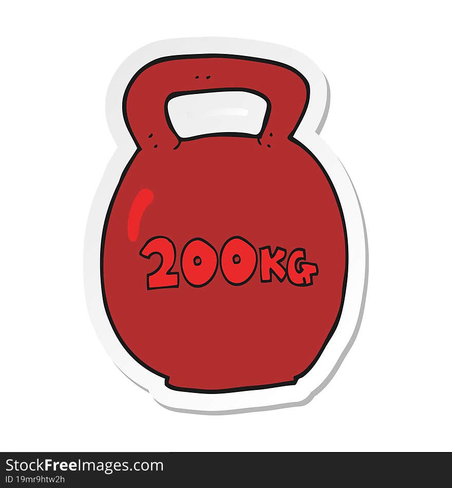 sticker of a cartoon 200kg kettle bell