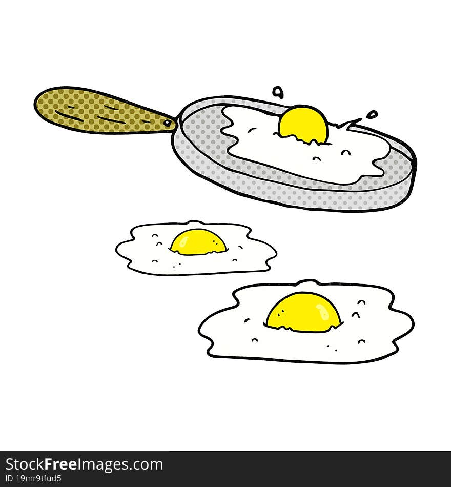 comic book style cartoon fried eggs