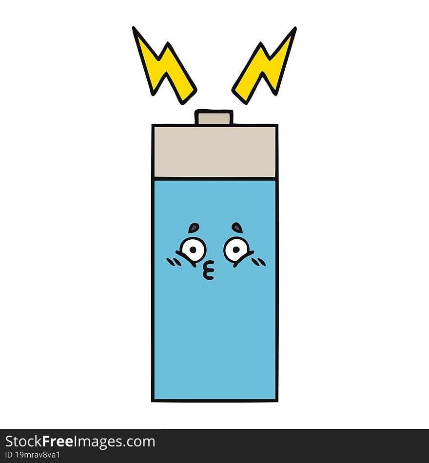 cute cartoon of a battery. cute cartoon of a battery