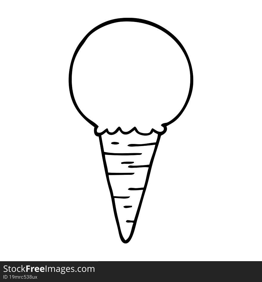 line drawing cartoon ice cream cone