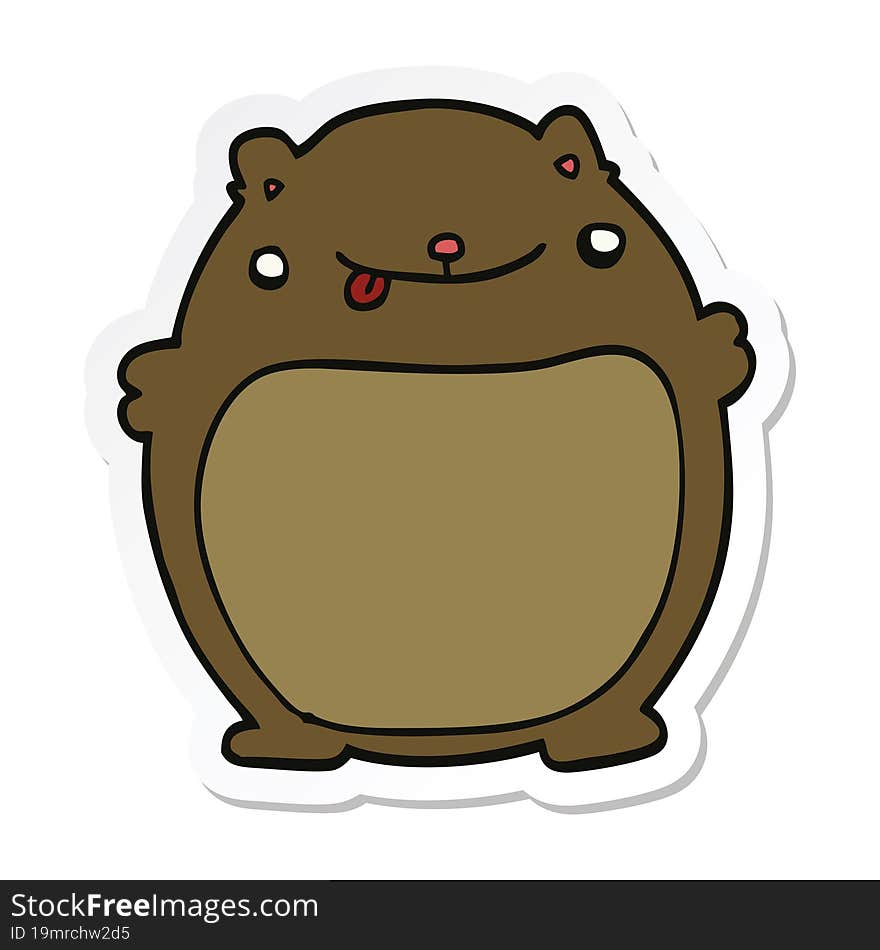 sticker of a cartoon fat bear