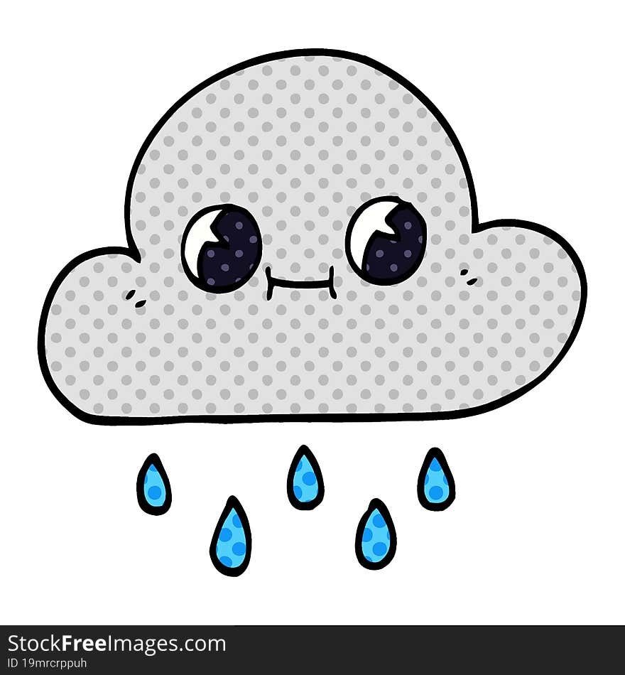 Cartoon Doodle Rain Cloud