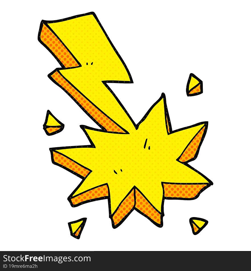 Cartoon Lighting Strike Symbol