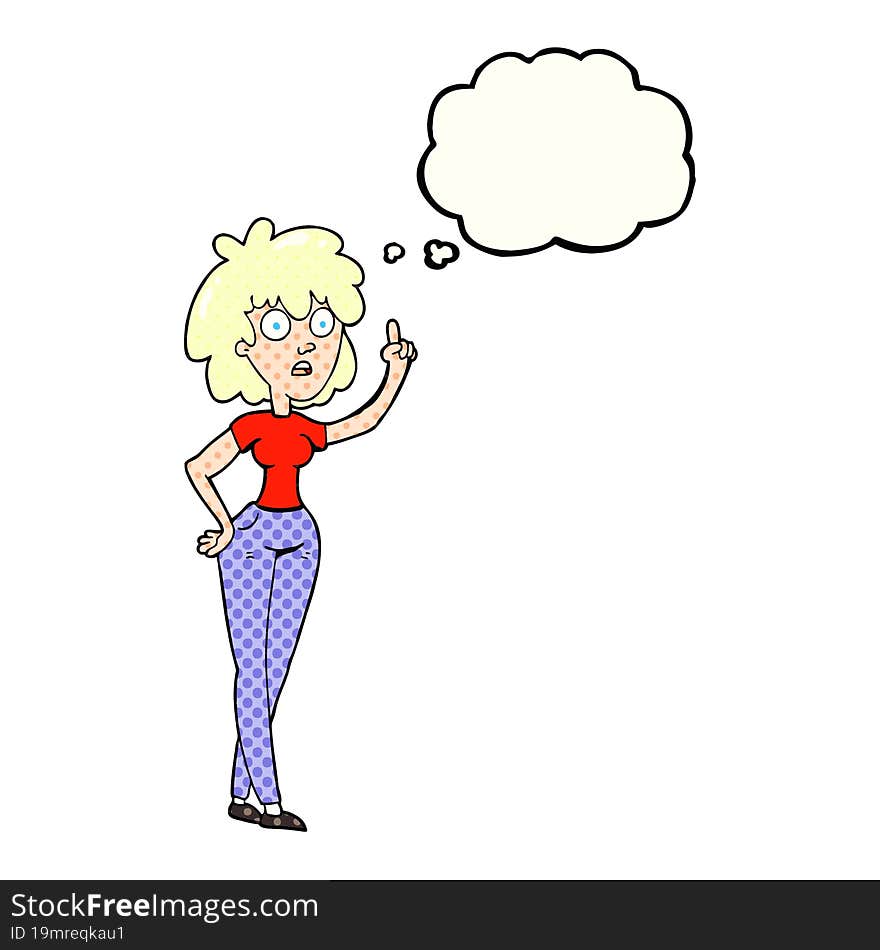 Thought Bubble Cartoon Woman