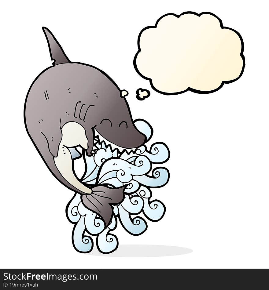 cartoon shark with thought bubble