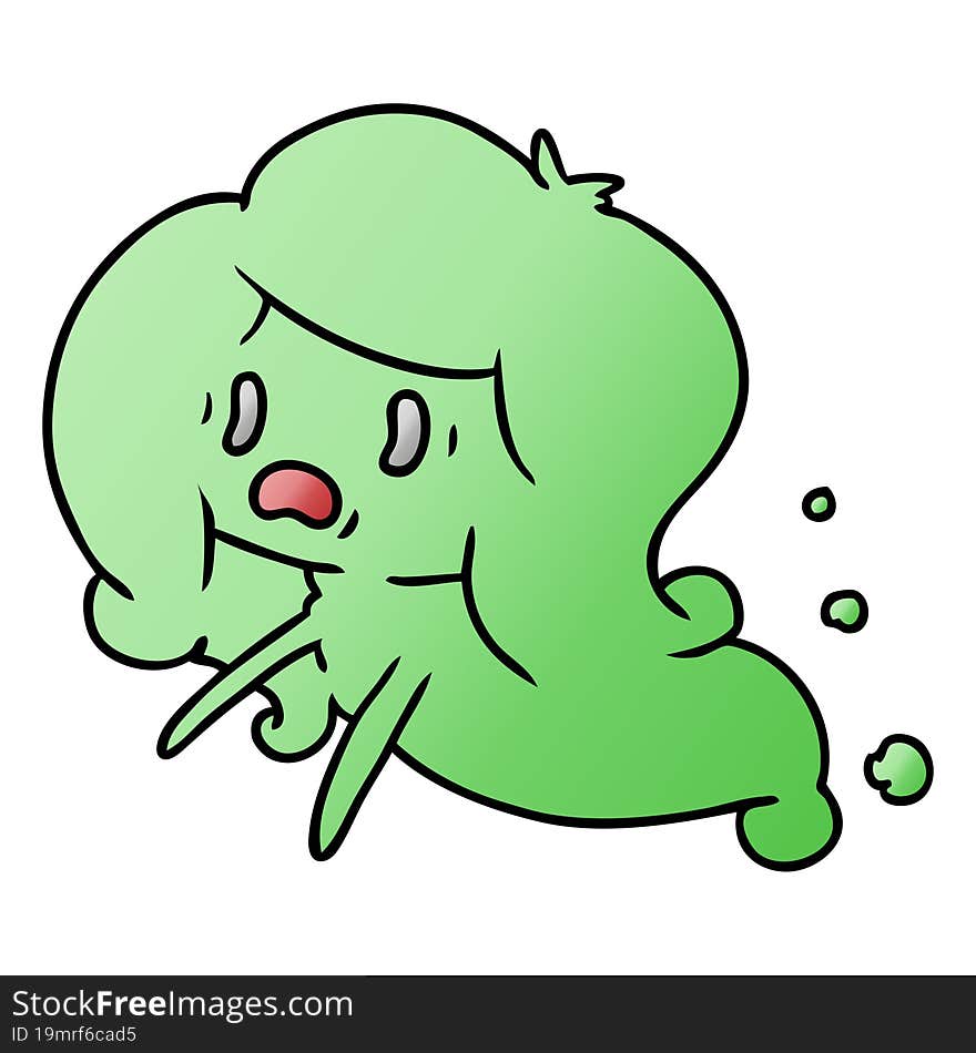 gradient cartoon of kawaii scary ghost