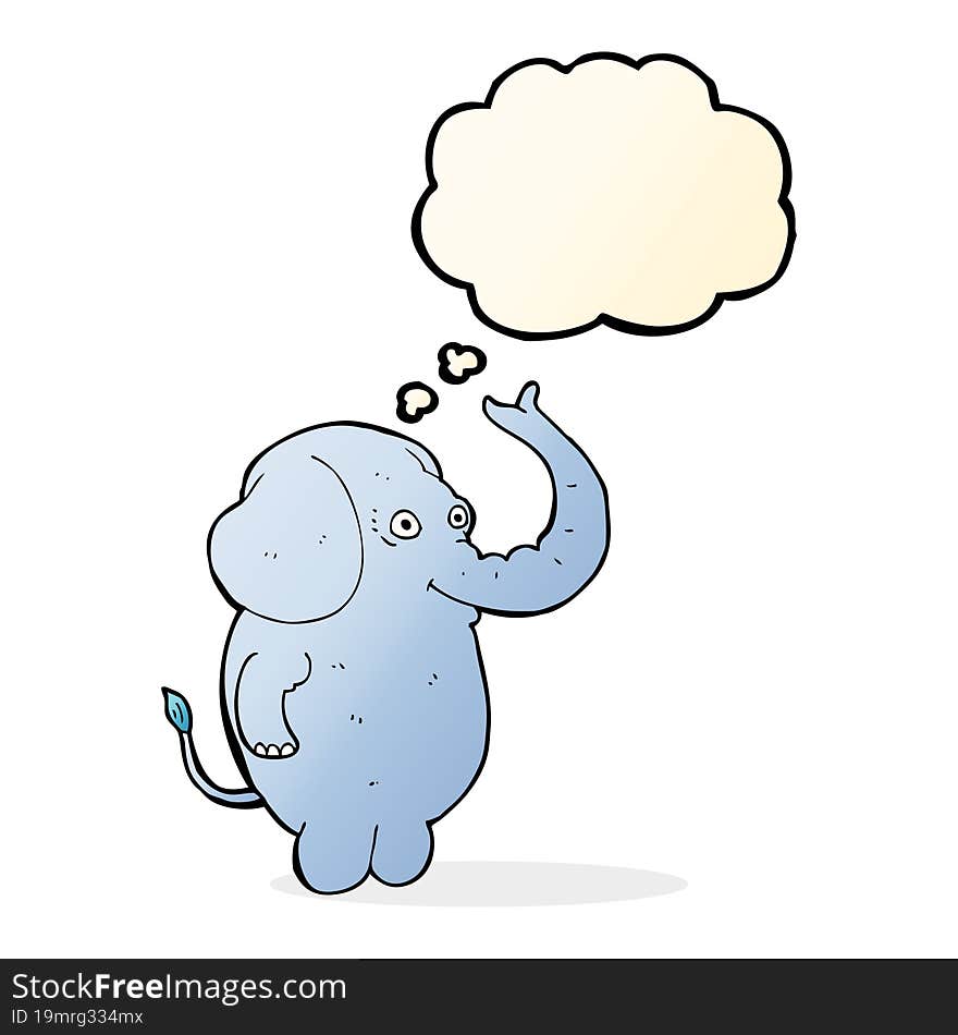 Cartoon Funny Elephant With Thought Bubble