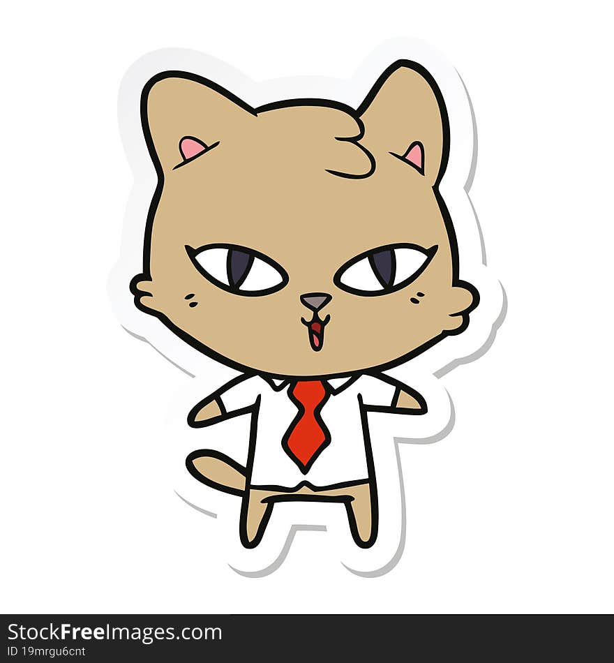 Sticker Of A Cartoon Cat